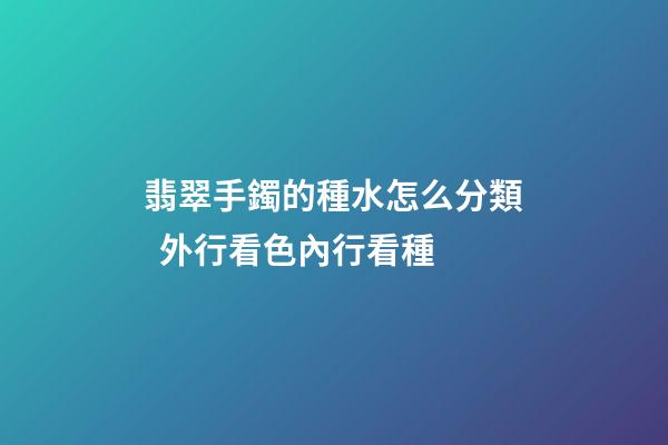 翡翠手鐲的種水怎么分類  外行看色內行看種